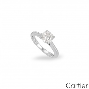 Cartier Platinum Round Brilliant Cut Diamond Solitaire 1895 Ring 1.16ct G/VVS1 XXX